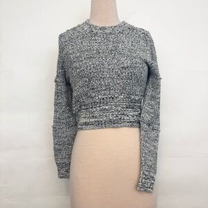 Urban Outfitters knit long sleeve cropped boxy fringe sweater size small